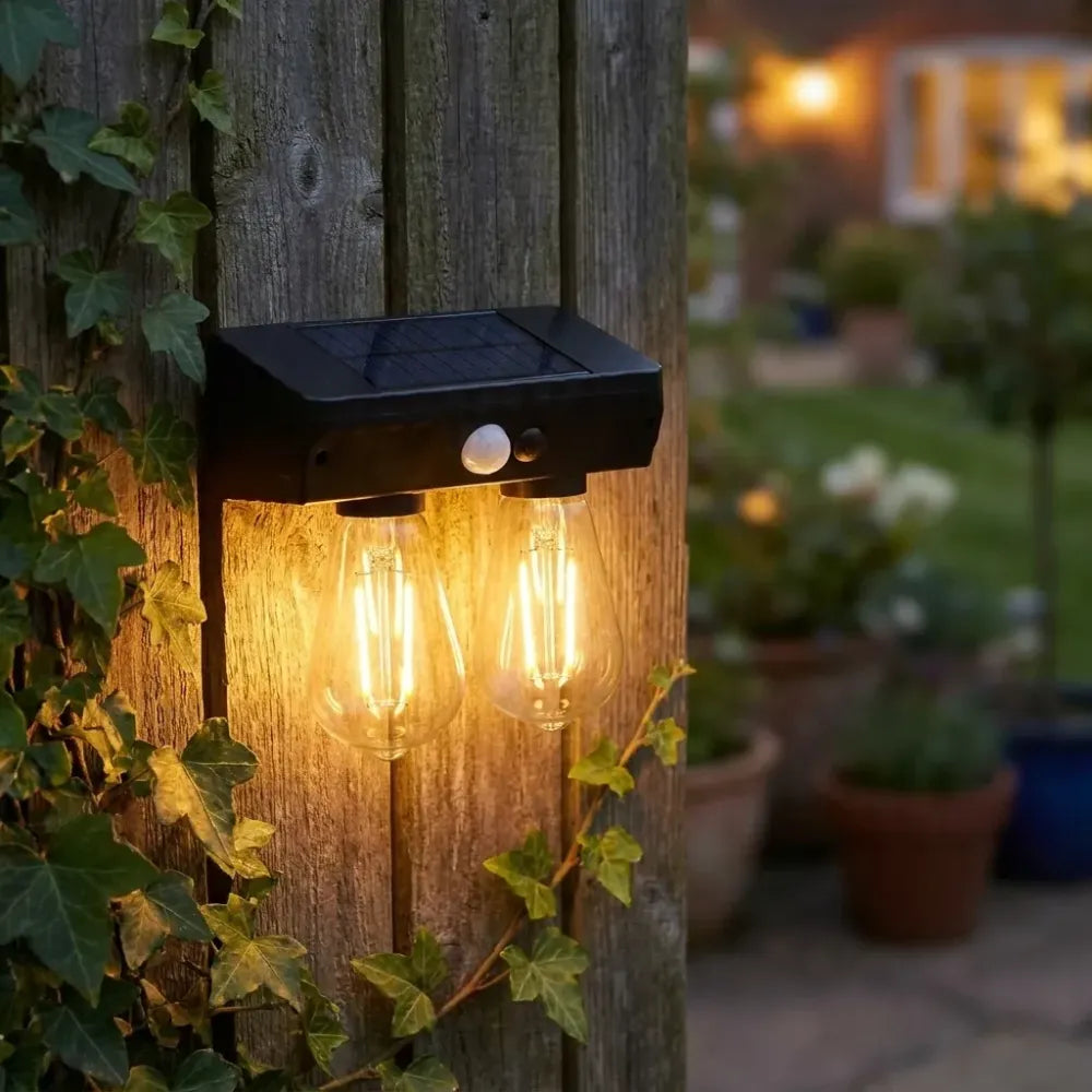 Solar-powered double led lamp - electronics