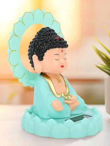 Solar-Powered Moving Buddha Statue