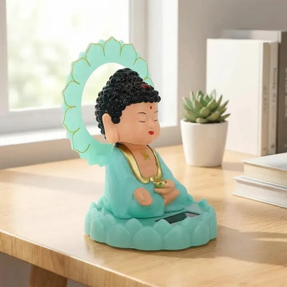 Solar-powered moving buddha statue - home decor