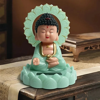 Solar-powered moving buddha statue - home decor