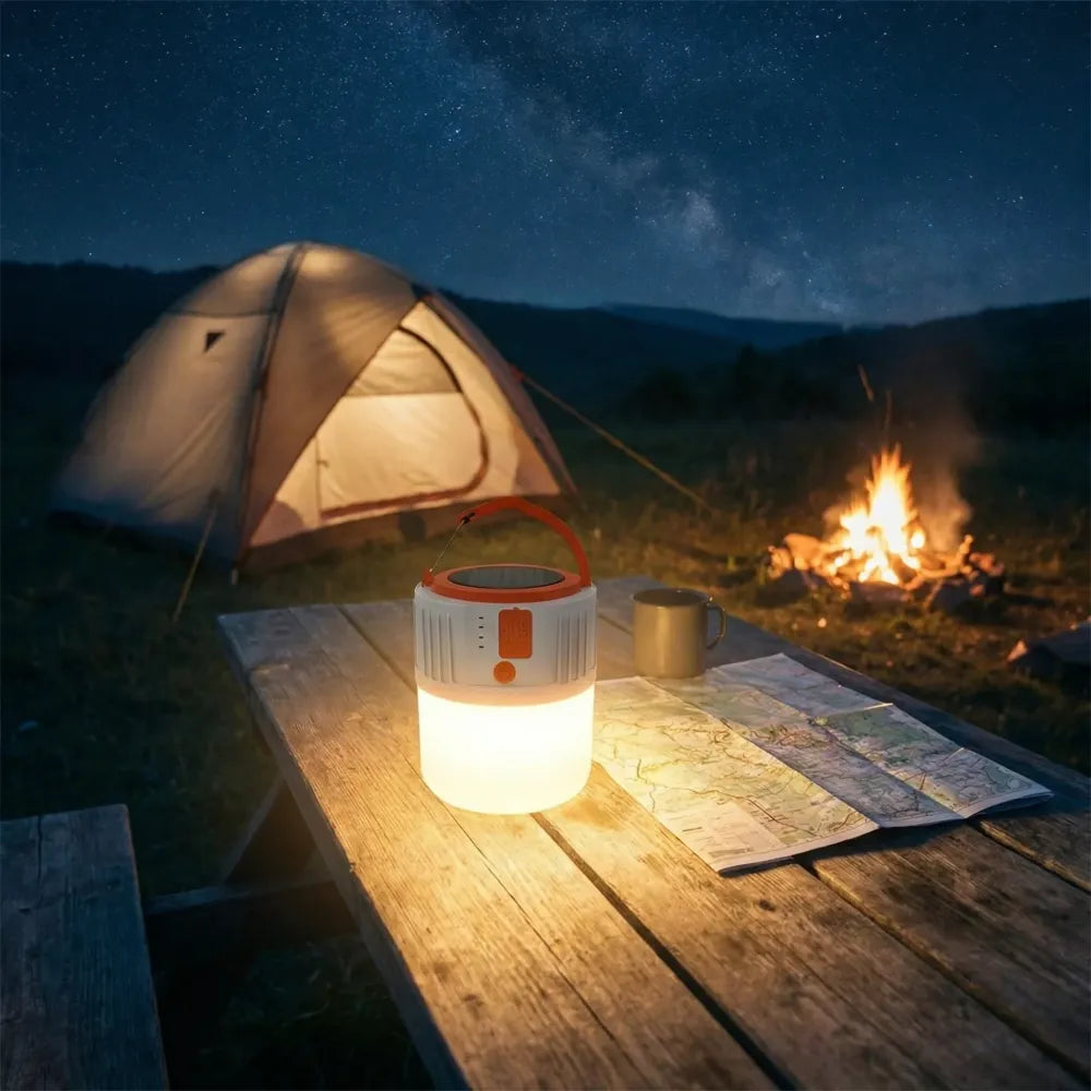 Solar-powered portable camping light - home improvement