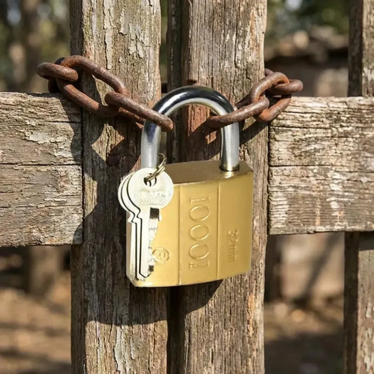 Solid brass padlock - hardware fittings