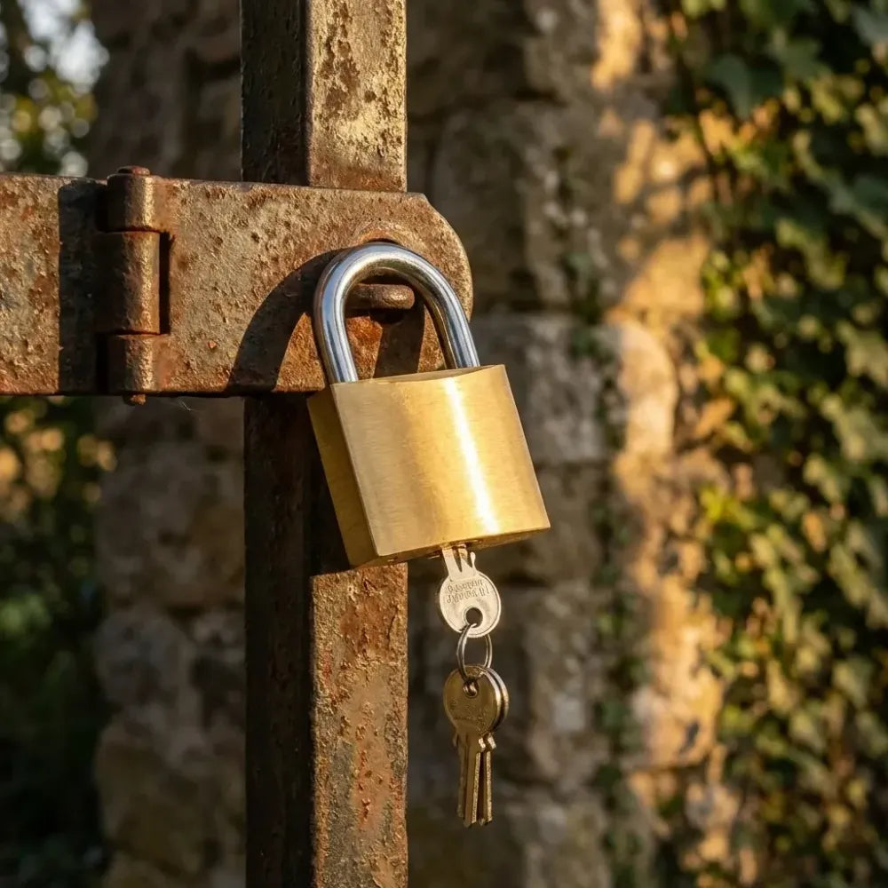 Solid brass padlock - hardware fittings