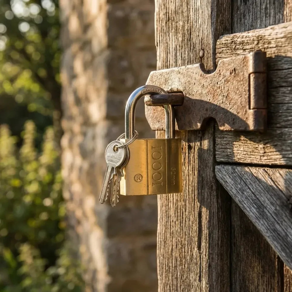 Solid brass padlock - hardware fittings