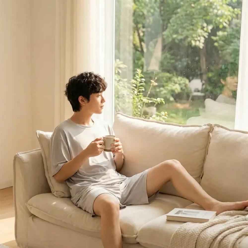 Solid couple t-shirt & shorts set