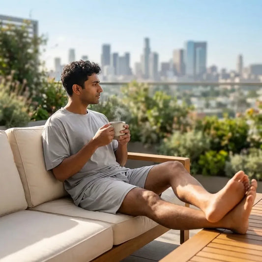 Solid couple t-shirt & shorts set