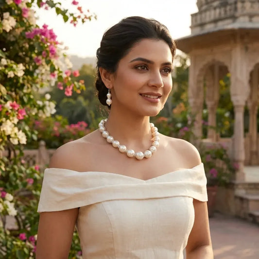 Sondarya faux pearl necklace set – 2 pcs
