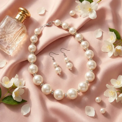 Sondarya faux pearl necklace set – 2 pcs