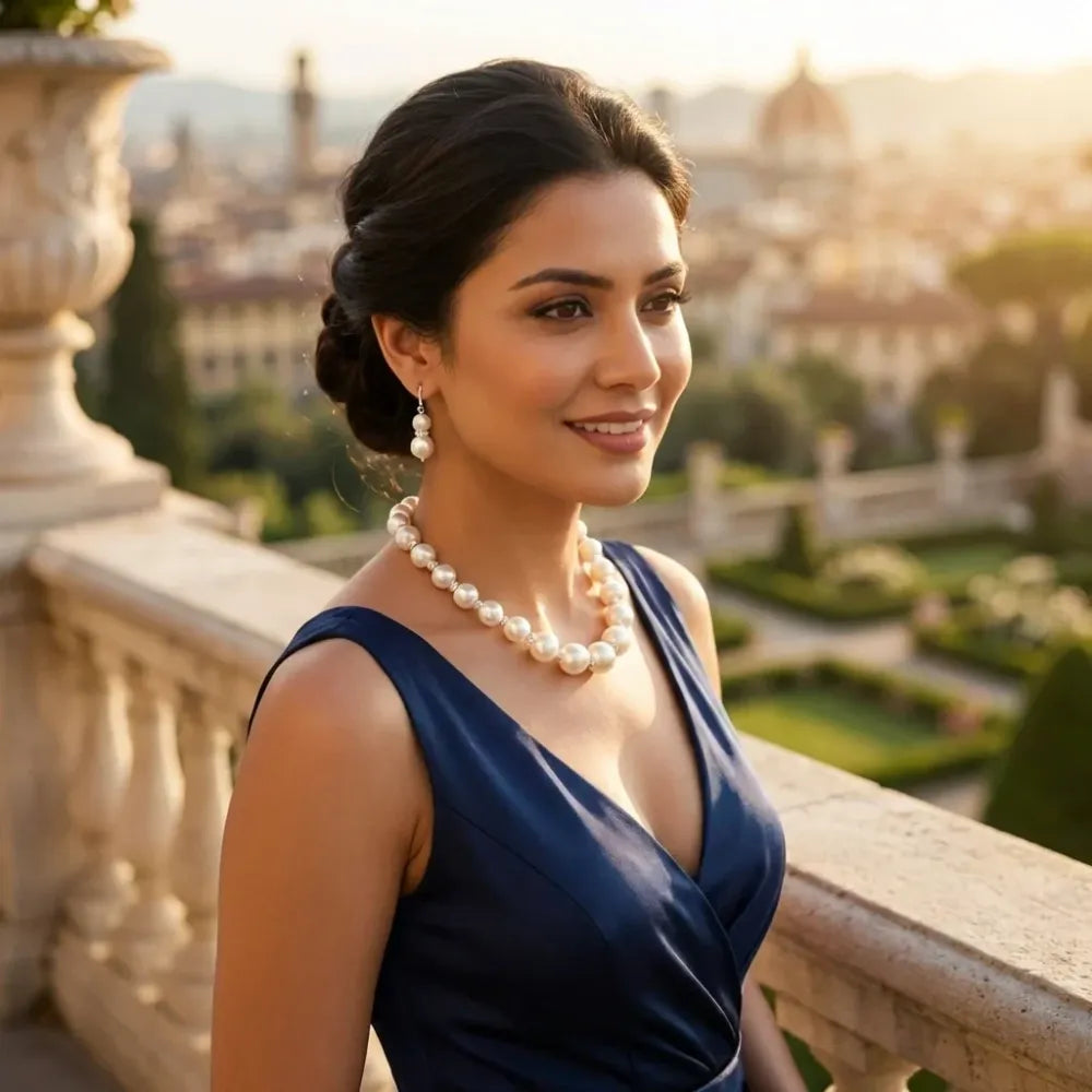 Sondarya faux pearl necklace set – 2 pcs