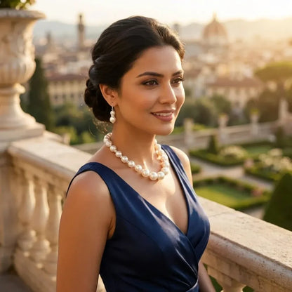 Sondarya faux pearl necklace set – 2 pcs