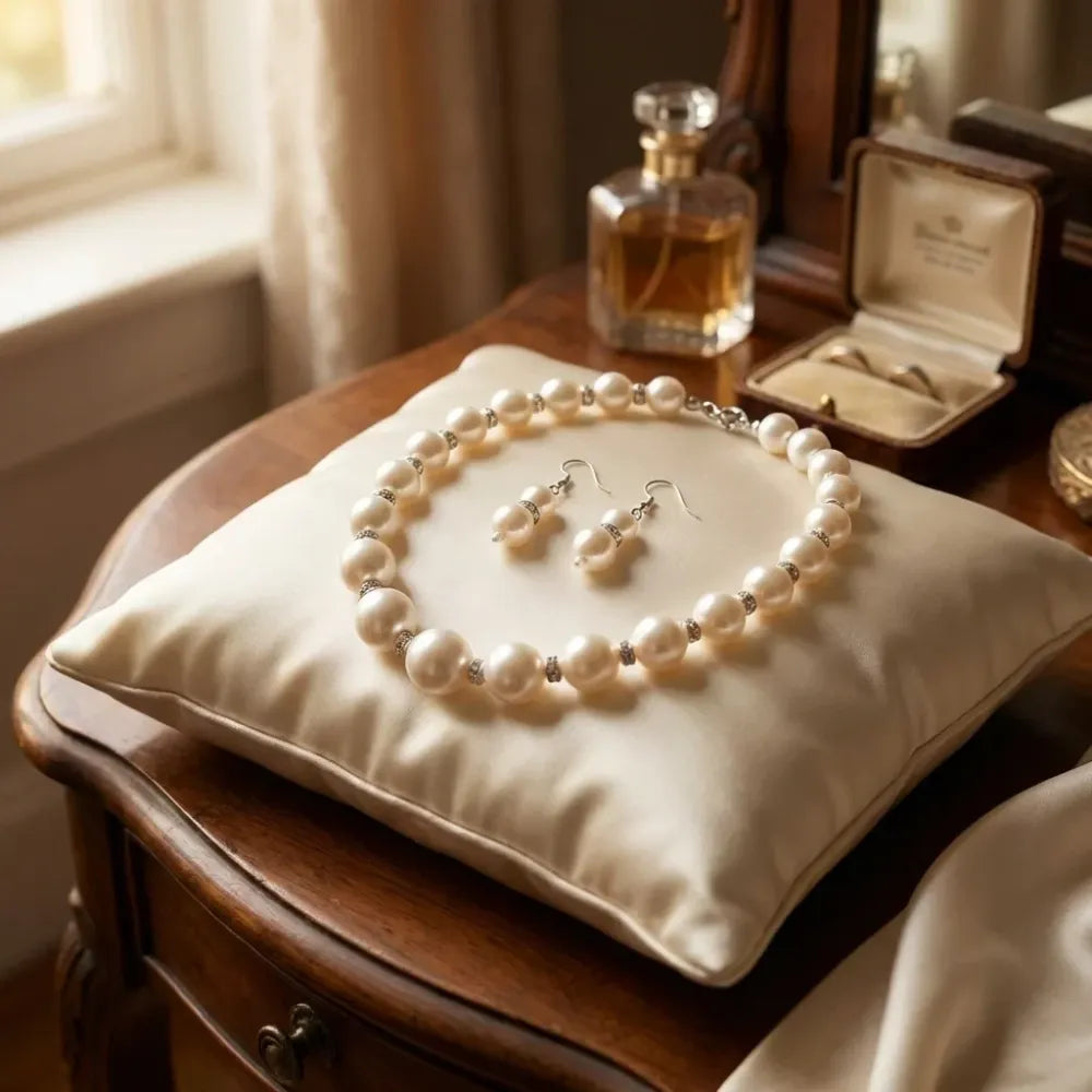 Sondarya faux pearl necklace set – 2 pcs