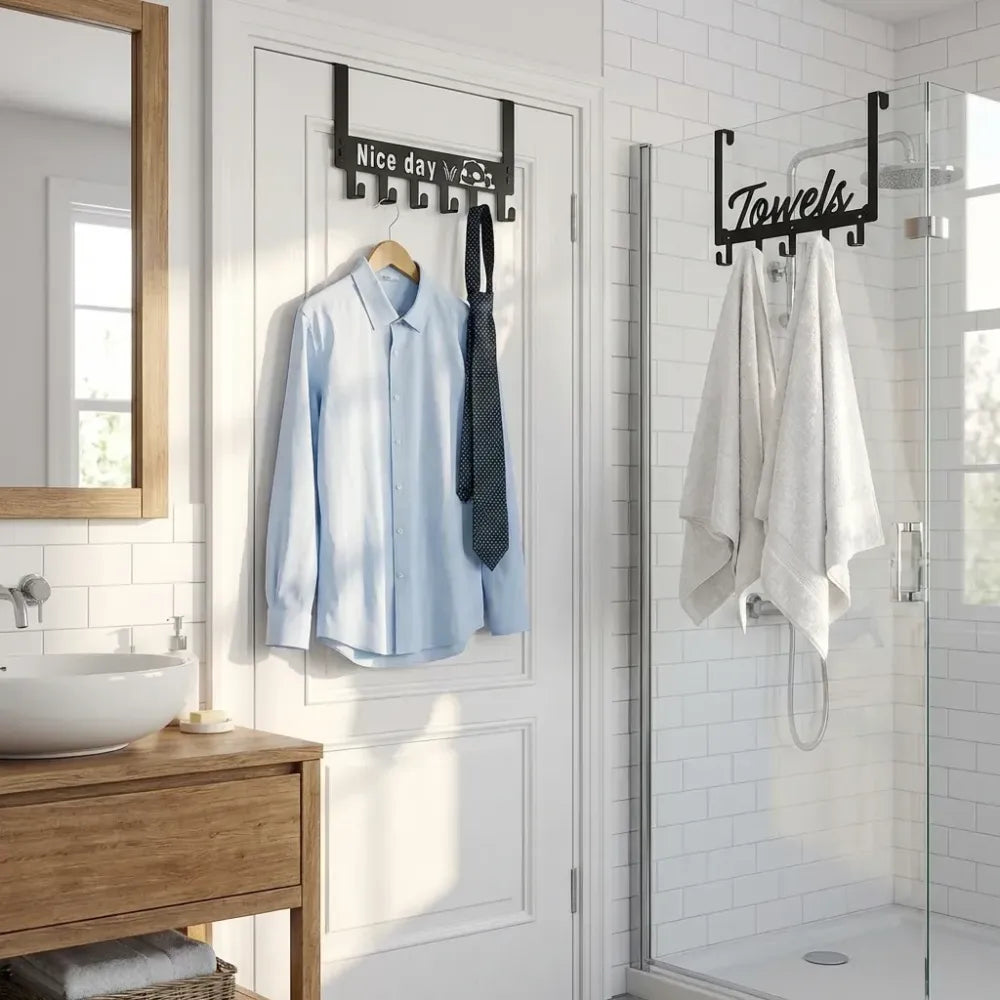 Space-saving over-door hook - home improvement