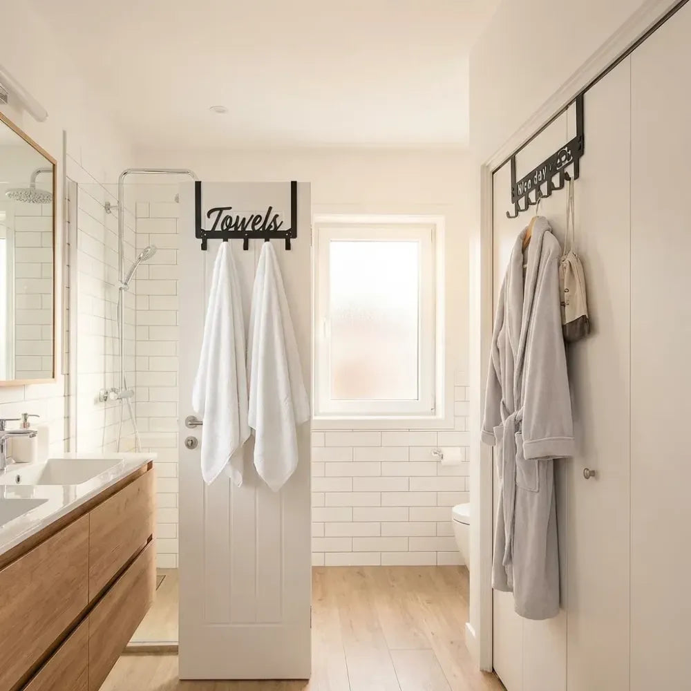 Space-saving over-door hook - home improvement