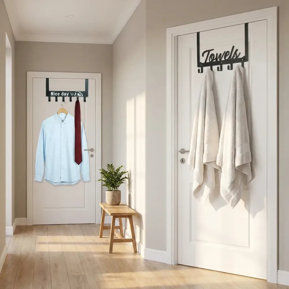 Space-saving over-door hook - home improvement