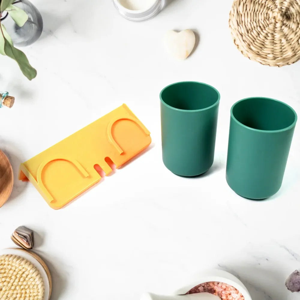 Space-saving toothbrush organizer set - home improvement