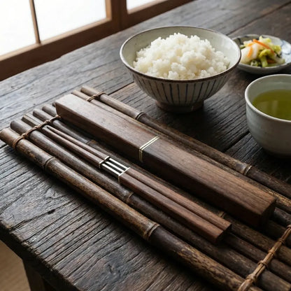 Space-saving wooden knife set - brown - home essentials