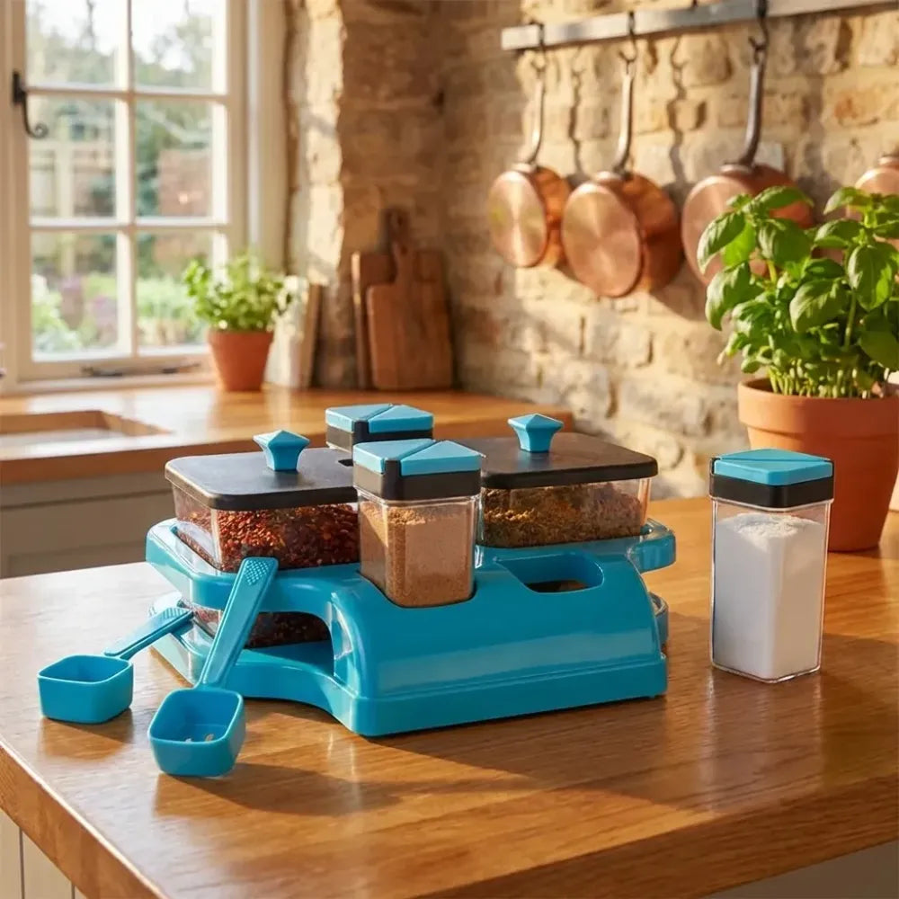 Spice jar set with tray - home & kitchen