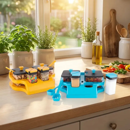 Spice jar set with tray - home & kitchen