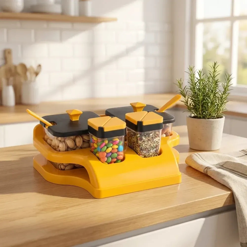 Spice jar set with tray - home & kitchen