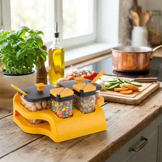 Spice jar set with tray - home & kitchen