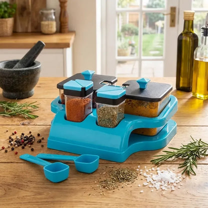 Spice jar set with tray - home & kitchen