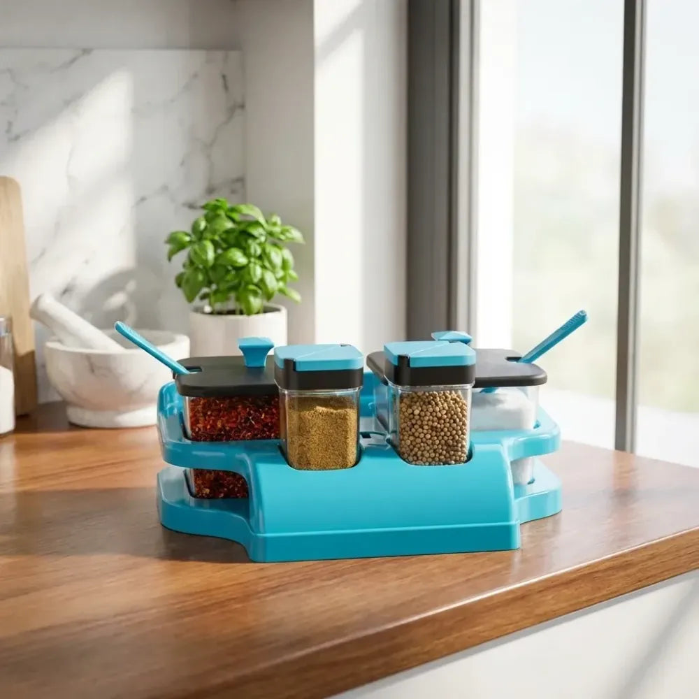 Spice jar set with tray - home & kitchen
