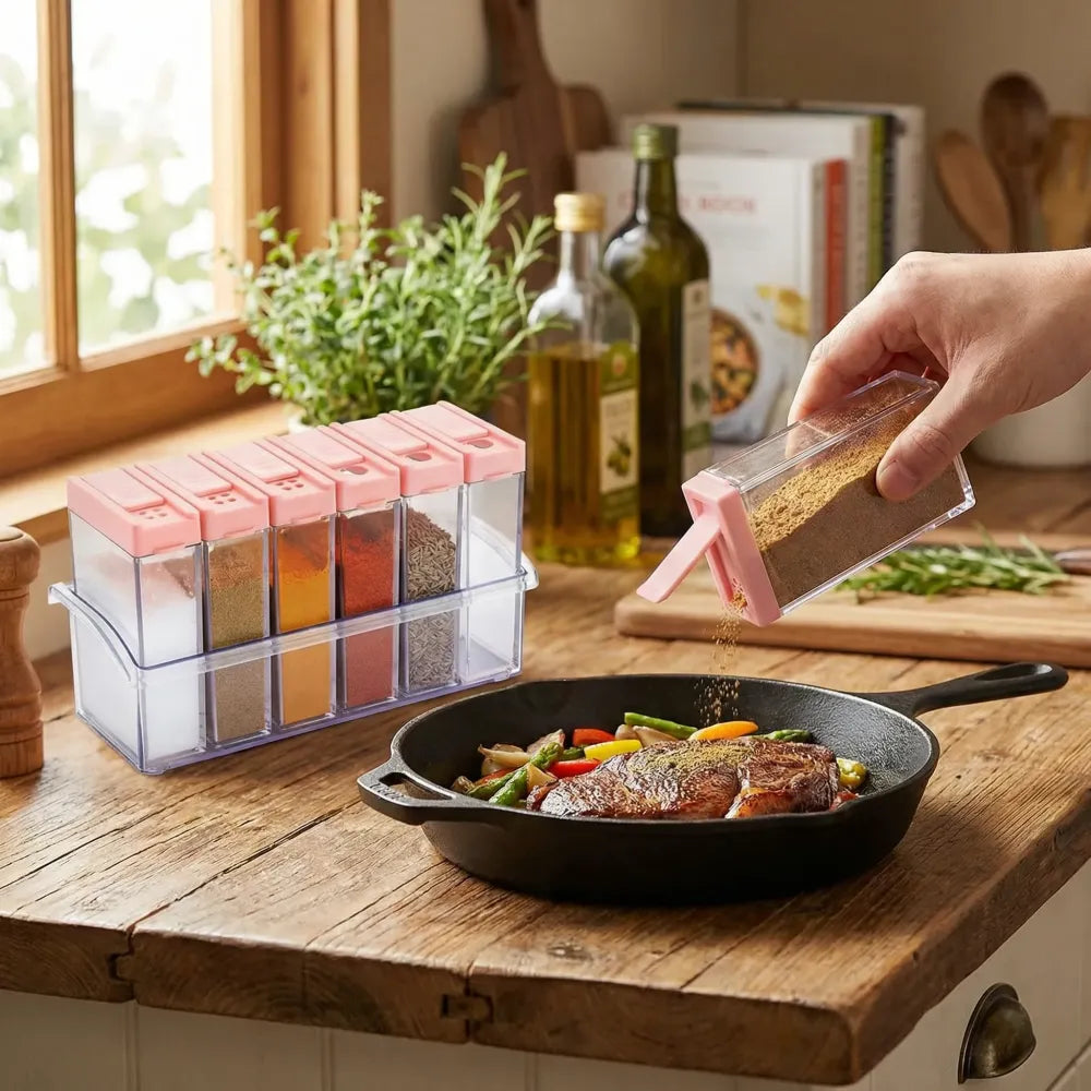 Spice jars set of 6 - home & kitchen