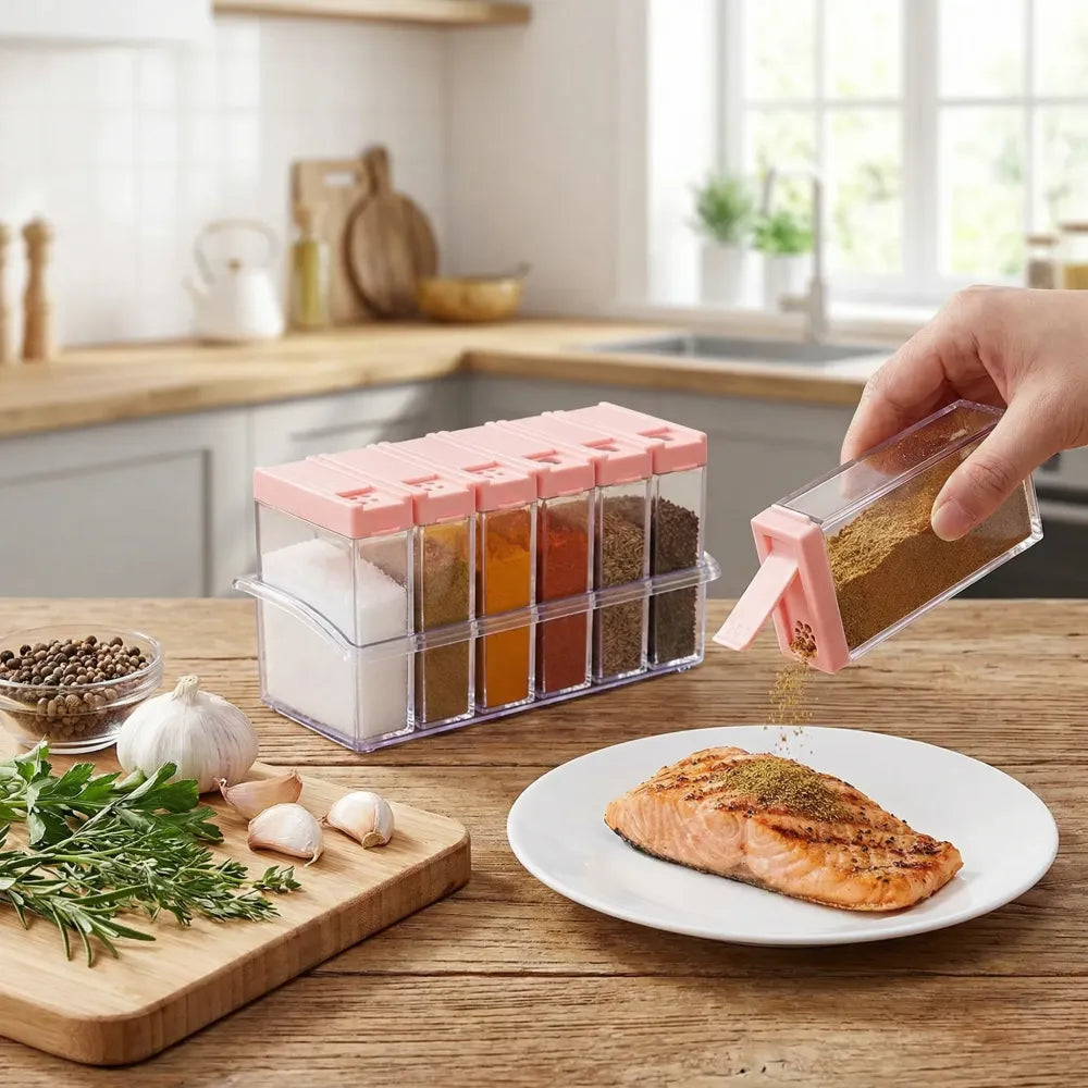 Spice jars set of 6 - home & kitchen