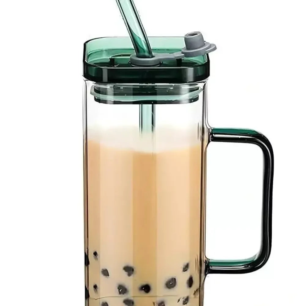 Square glass drink cup