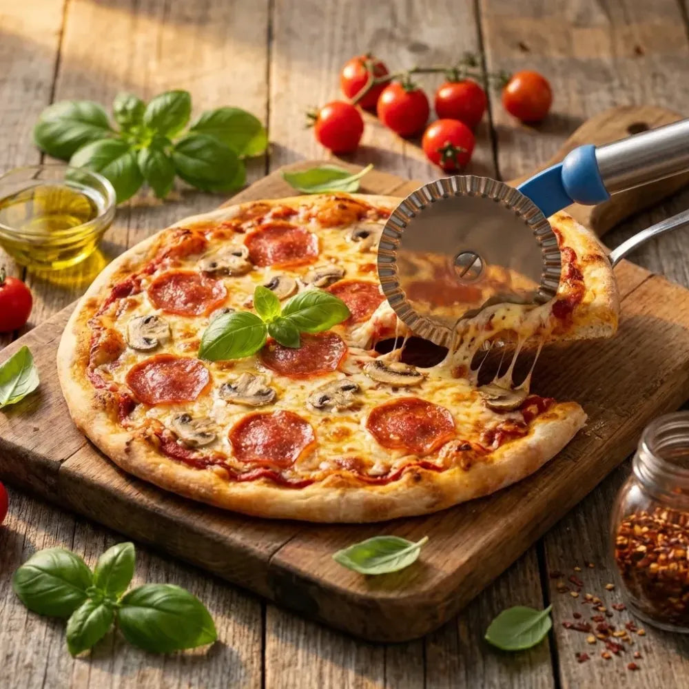 Stainless curly pizza cutter - home & kitchen