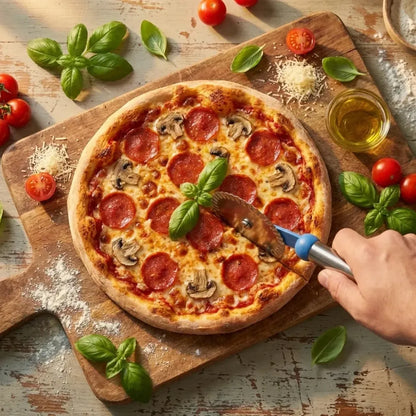 Stainless curly pizza cutter - home & kitchen