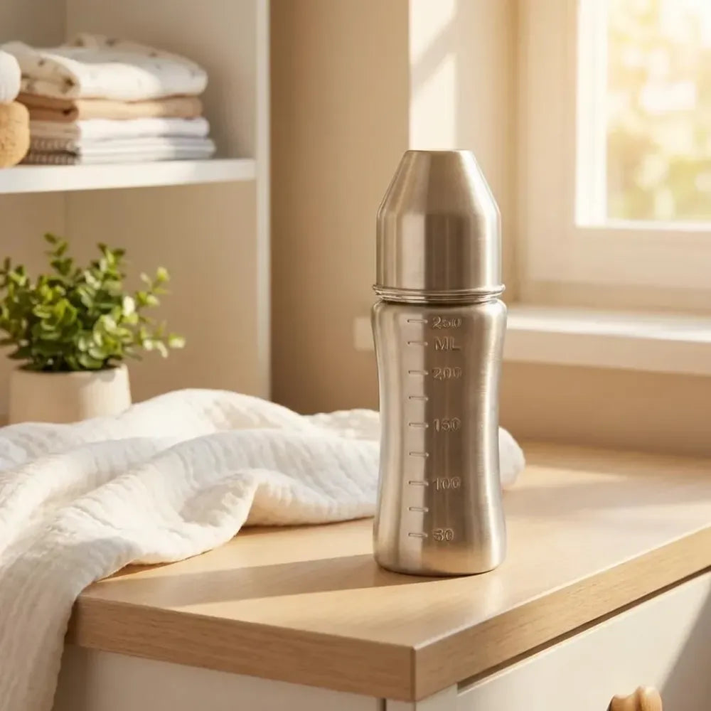 Stainless steel baby feeding bottle – 250ml - home & kitchen