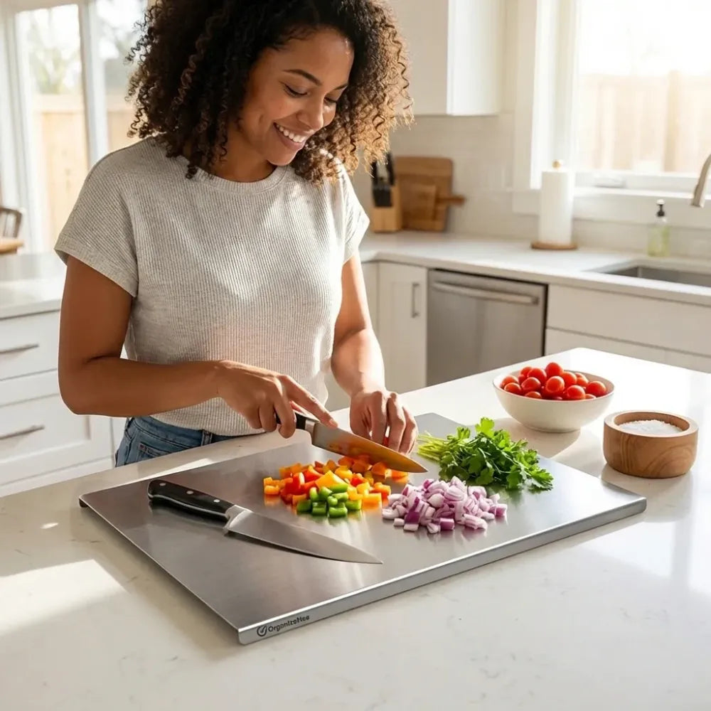 Stainless steel chopping board (35x31cm)