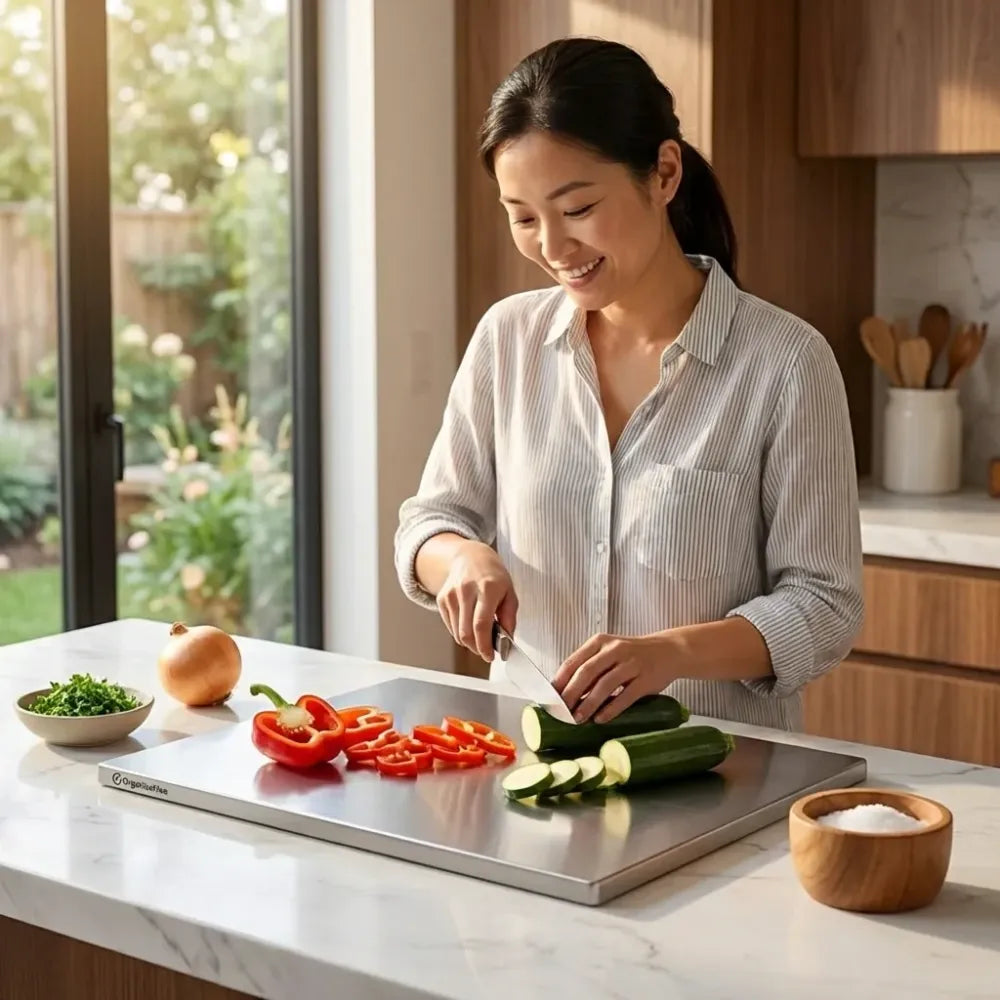 Stainless steel chopping board (35x31cm)