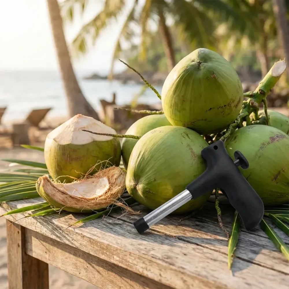 Stainless steel coconut opener tool - home & kitchen