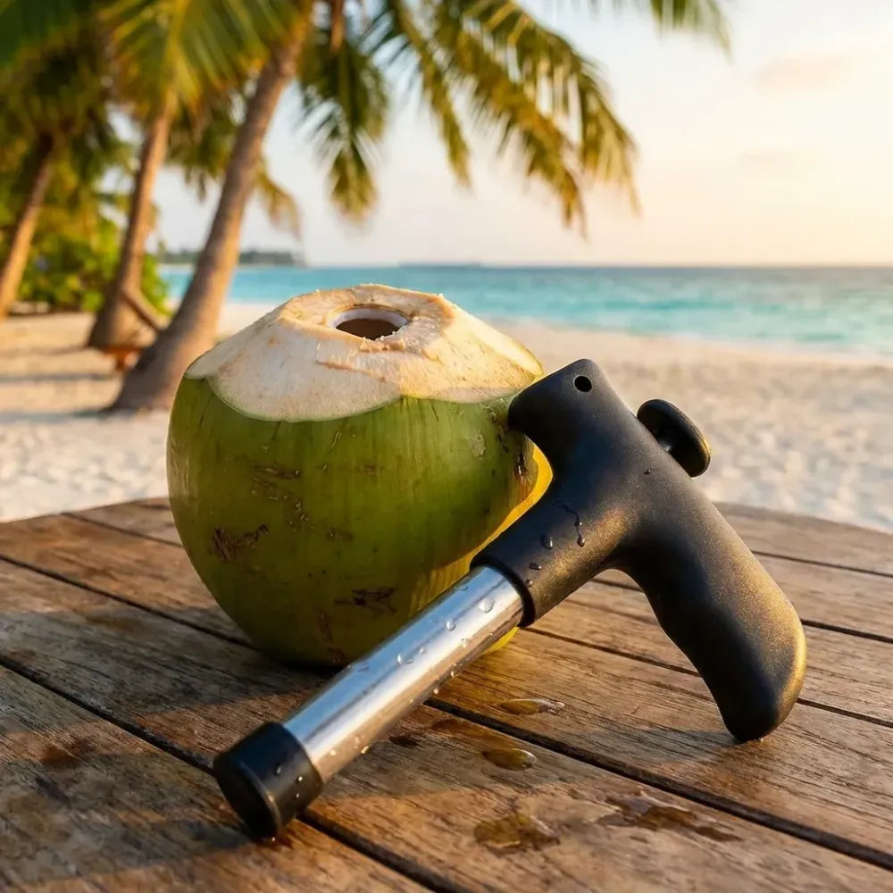 Stainless steel coconut opener tool - home & kitchen