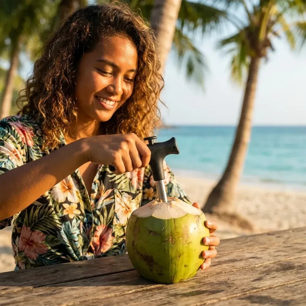 Stainless steel coconut opener tool - home & kitchen