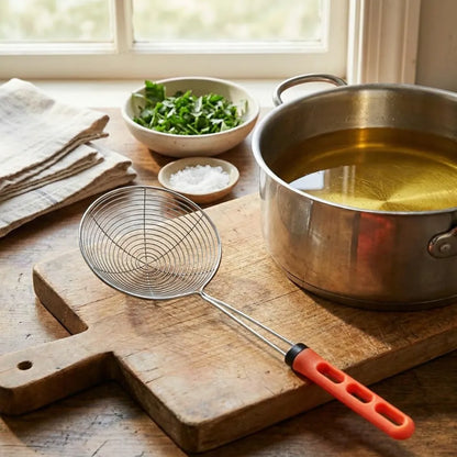 Stainless steel deep fry strainer - home & kitchen