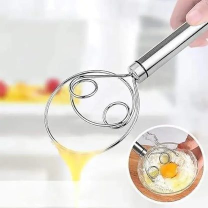 Stainless steel dough whisk