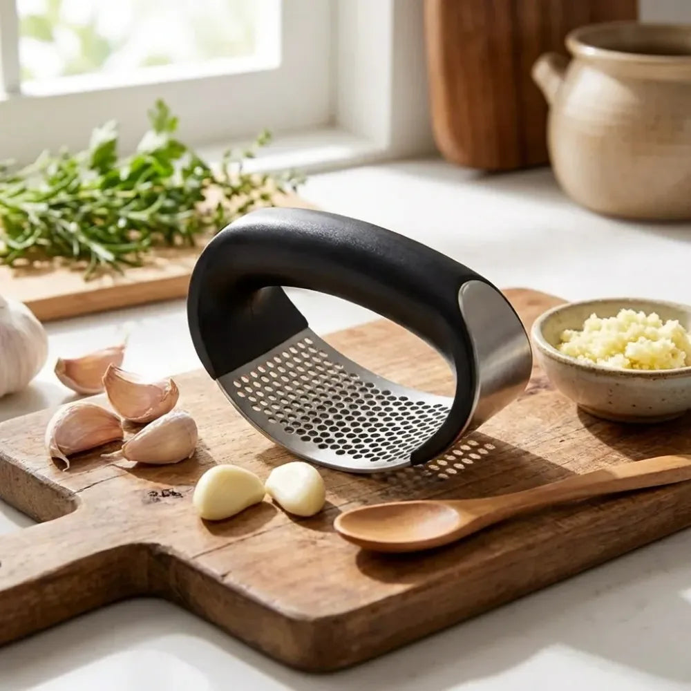 Stainless steel garlic crusher - kitchen tool