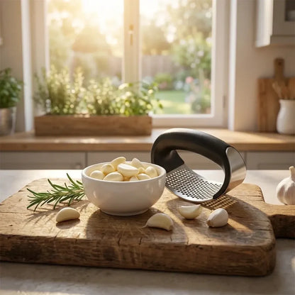 Stainless steel garlic crusher - kitchen tool