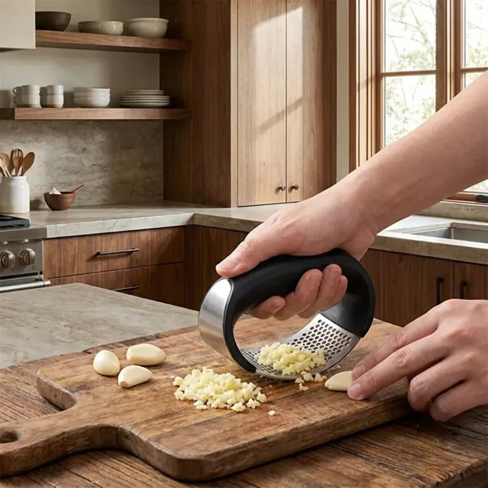 Stainless steel garlic crusher - kitchen tool