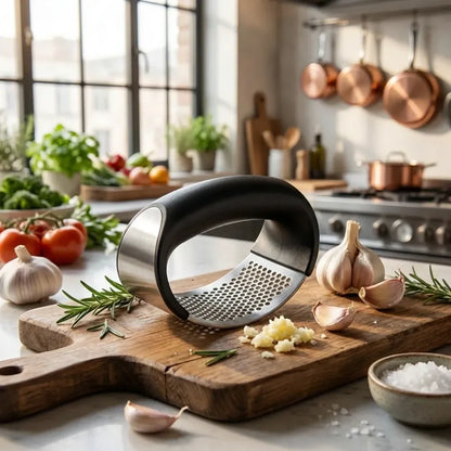 Stainless steel garlic crusher - kitchen tool