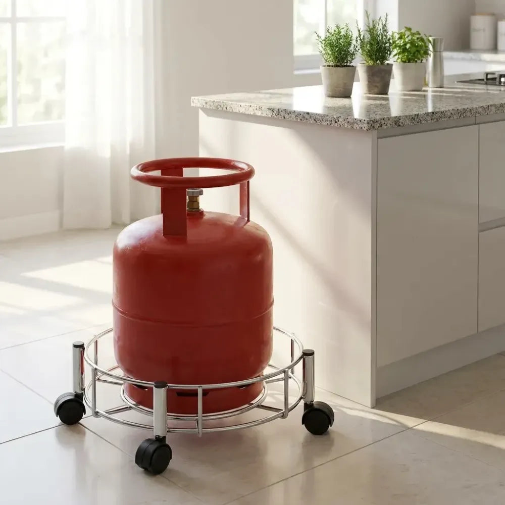 Stainless steel gas cylinder trolley - home & kitchen