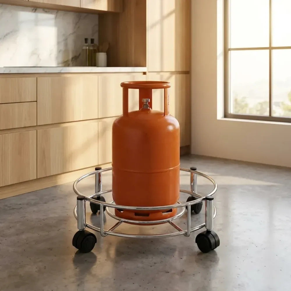 Stainless steel gas cylinder trolley - home & kitchen