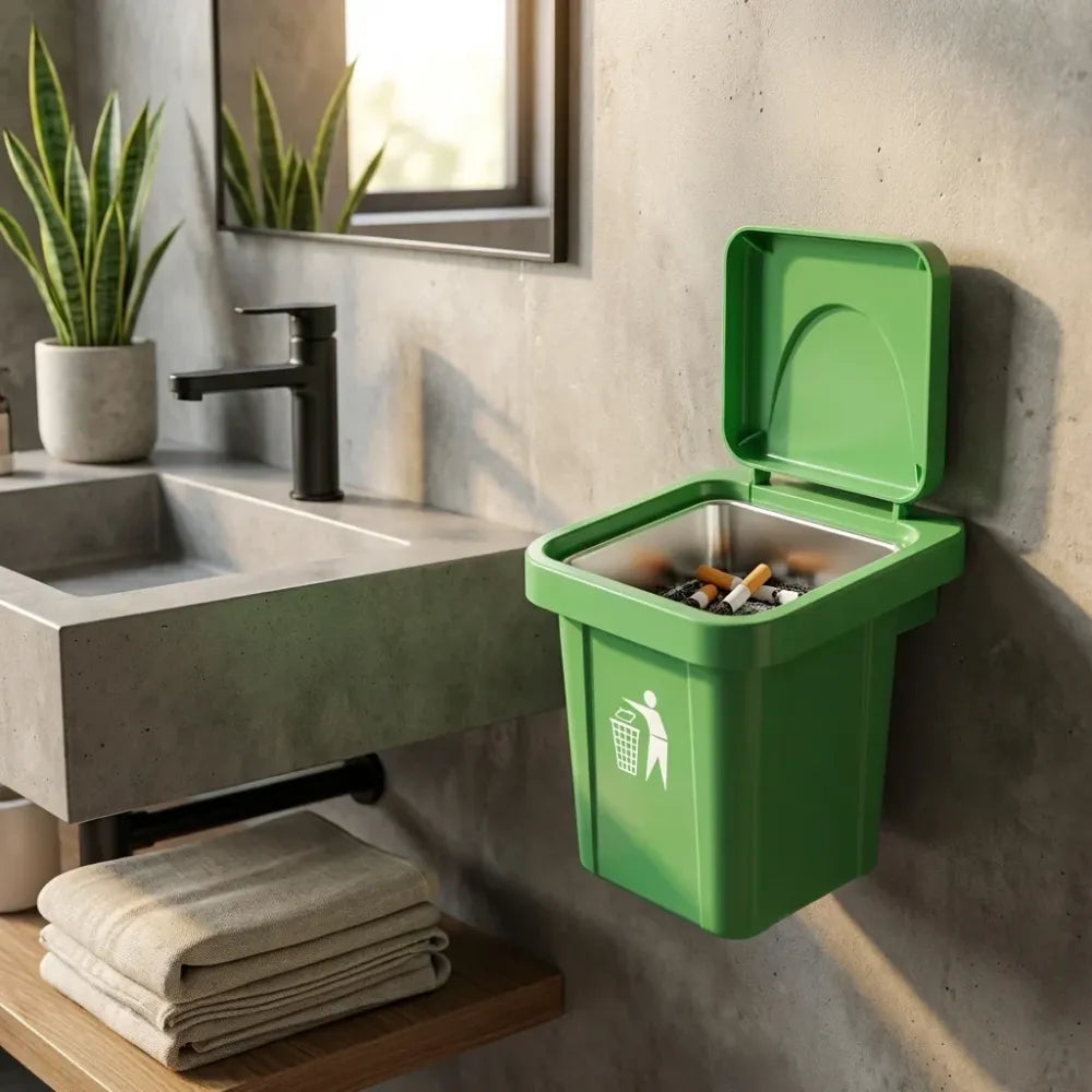 Stainless steel mini dustbin & ashtray