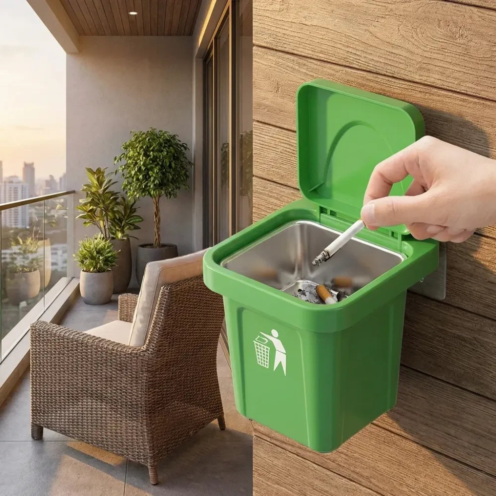 Stainless steel mini dustbin & ashtray