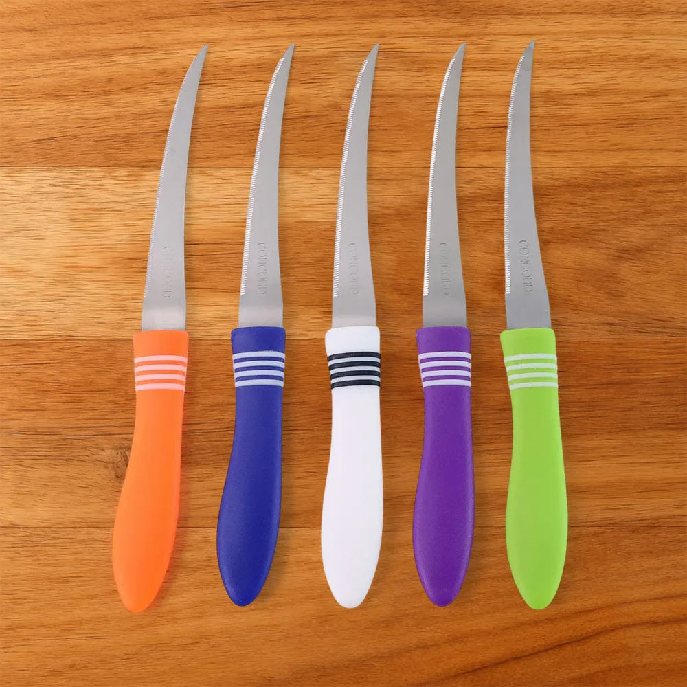 Stainless steel multipurpose serrated knife set (12 pc) - home & kitchen