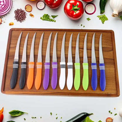 Stainless steel multipurpose serrated knife set (12 pc) - home & kitchen