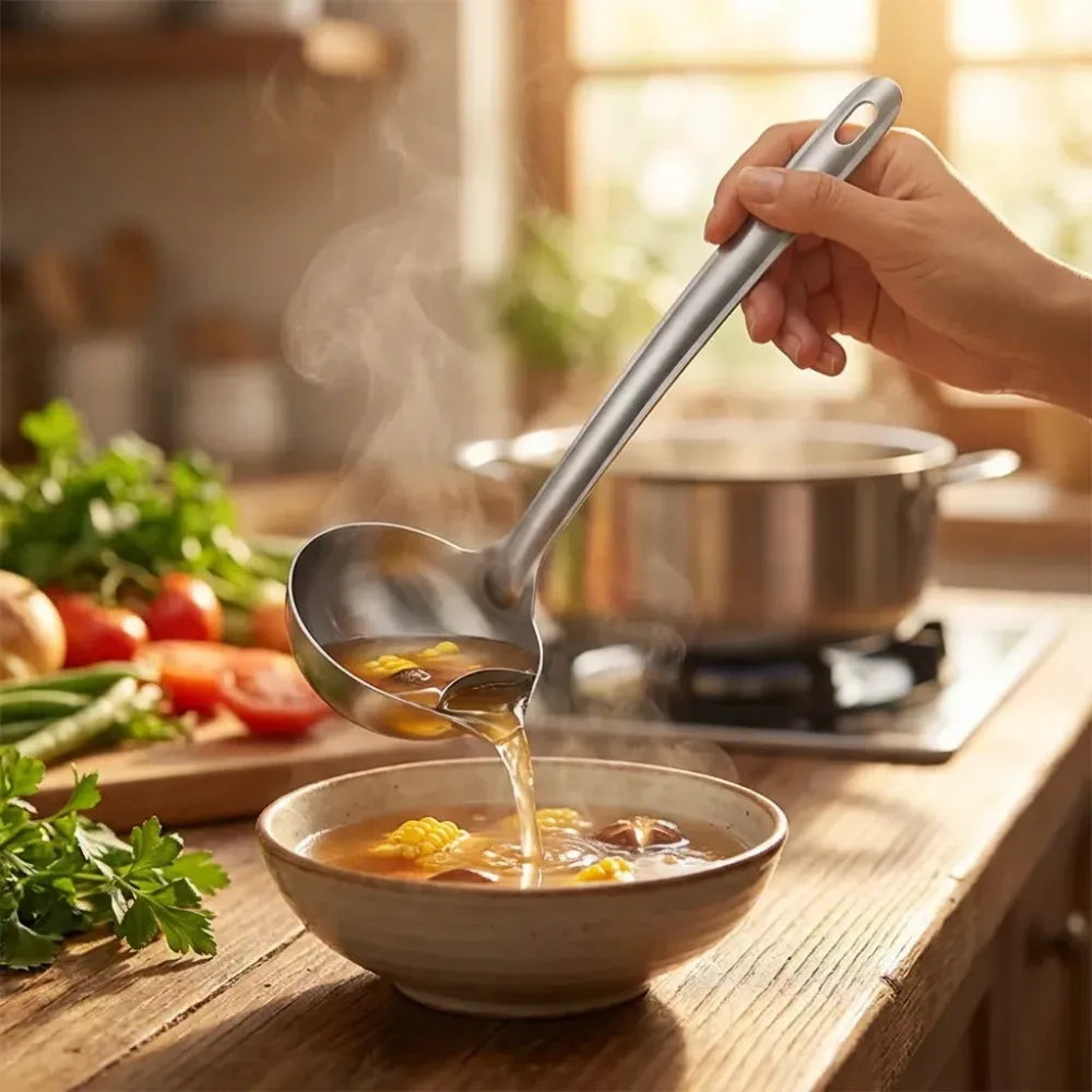 Stainless steel oil soup separator spoon (pack of 1 / 2)